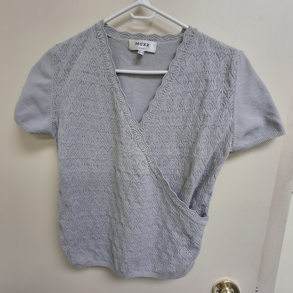 Mexx Soft Gray V-Neck Blouse